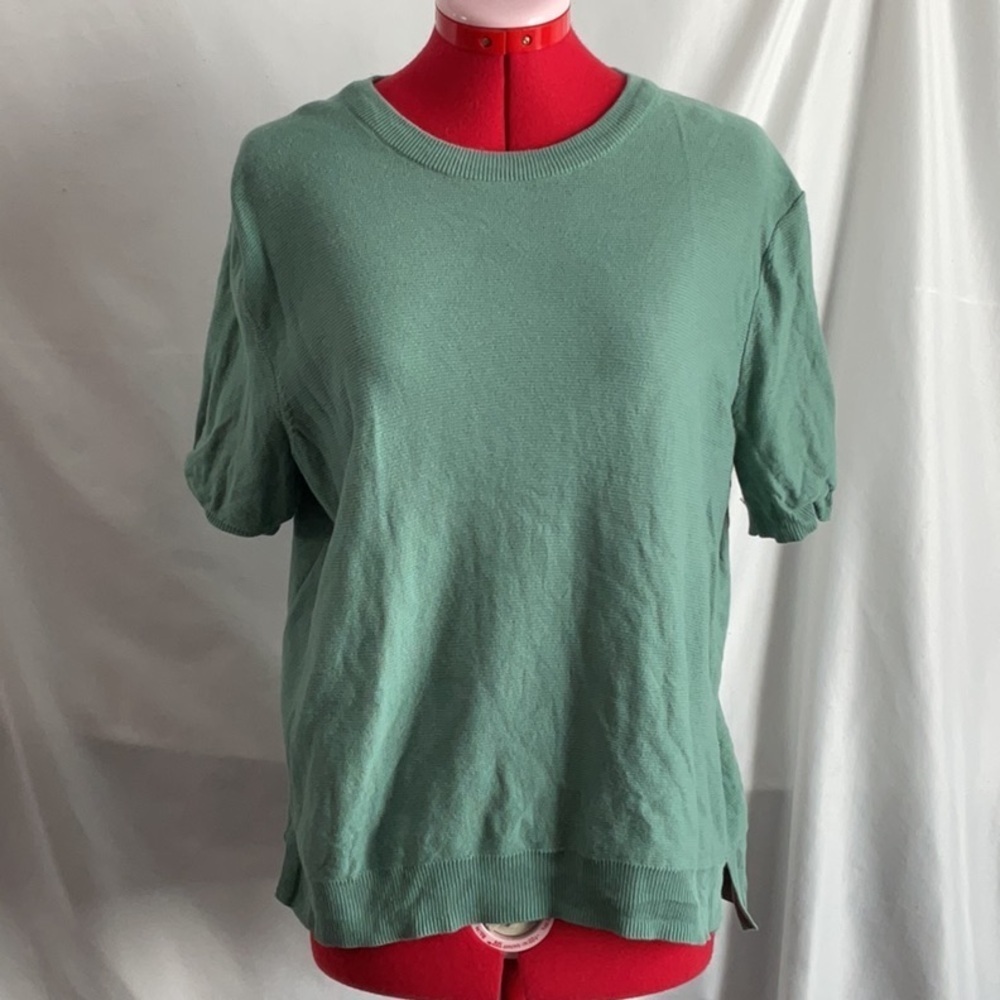 SM130 Kersh Green Puff Sleeve Relaxed Tee